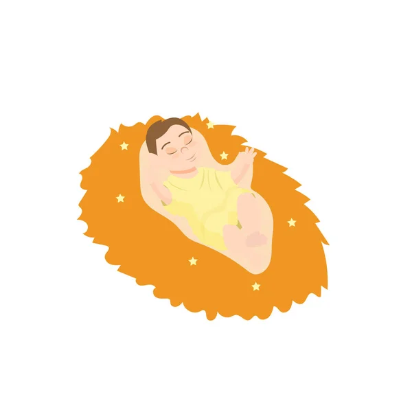 Baby Jesus on a straw Vector — 스톡 벡터