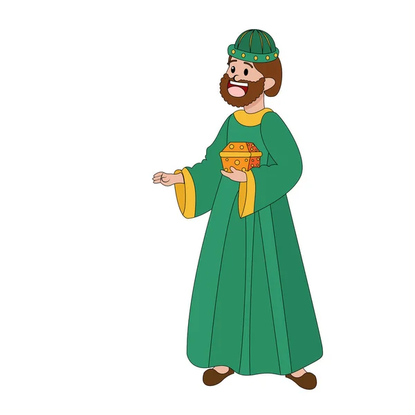 Isolated Wise Man christmas character Vector — Vettoriale Stock