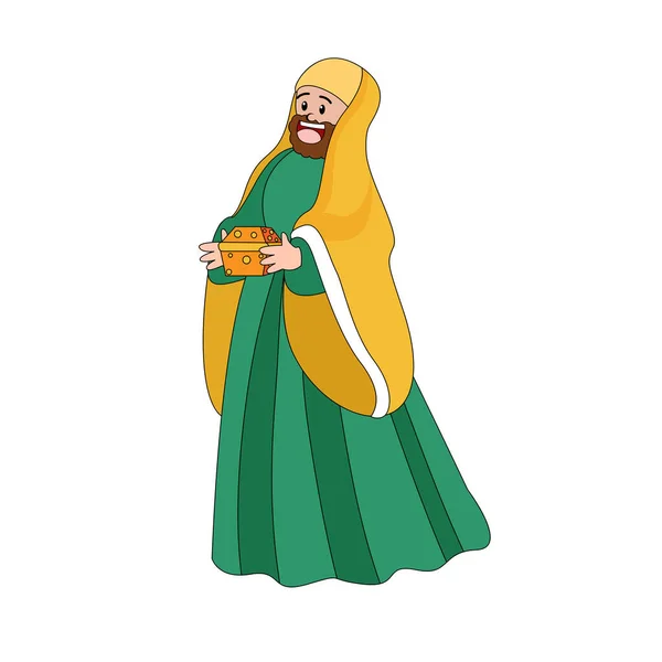 Isolated Wise Man christmas character Vector — Vettoriale Stock