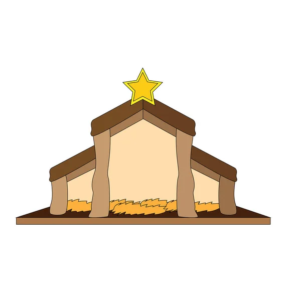 Isolated christmas sickle with star Nativity Vector — стоковый вектор