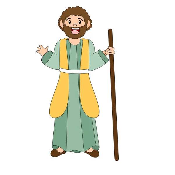 San José personaje de Navidad Vector — Vector de stock