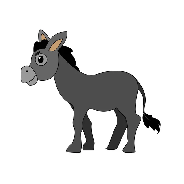 Isolated happy donkey nativity character Vector — Stockvektor