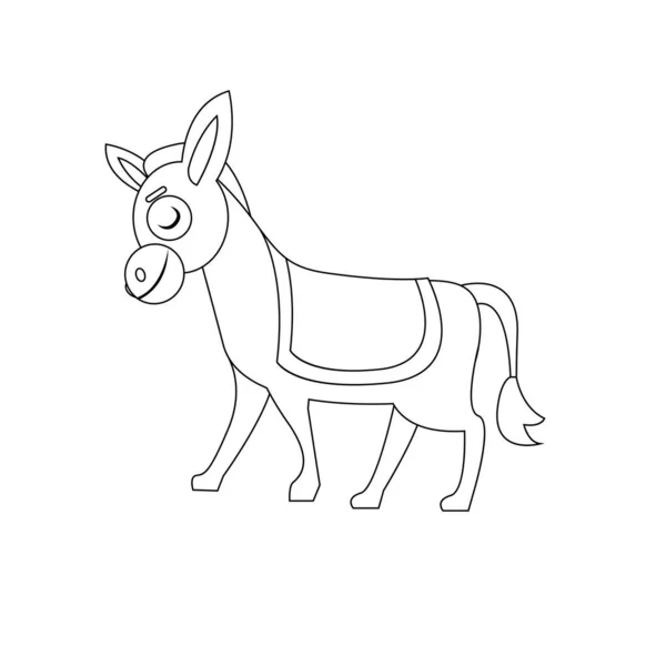 Aislado personaje feliz belén burro Vector — Vector de stock