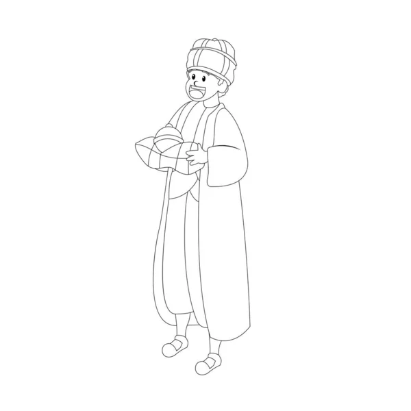 Ізольована мудра людина Різдвяний персонаж Вектор — стоковий вектор