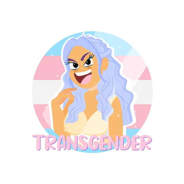 Isolated happy transgender person Vector — Stockvektor