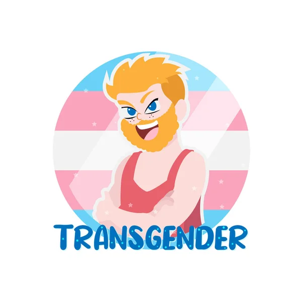 Isolated happy transgender person Vector — Stockvektor