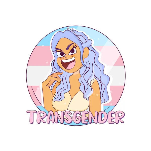 Isolated happy transgender person Vector — Stockvektor