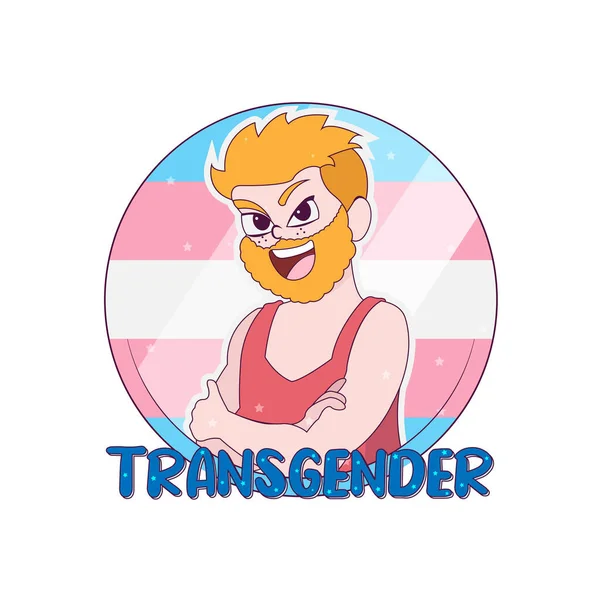 Isolato felice transgender persona vettoriale — Vettoriale Stock