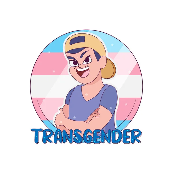 Isolato felice transgender persona vettoriale — Vettoriale Stock