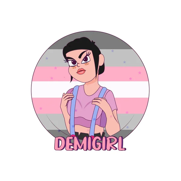 Isolated angry demigirl person Vector — Vettoriale Stock