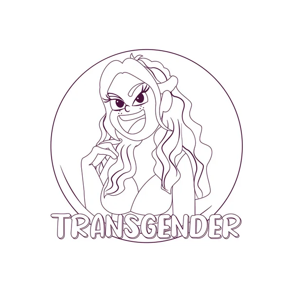 Isolated happy transgender person Vector — Vettoriale Stock