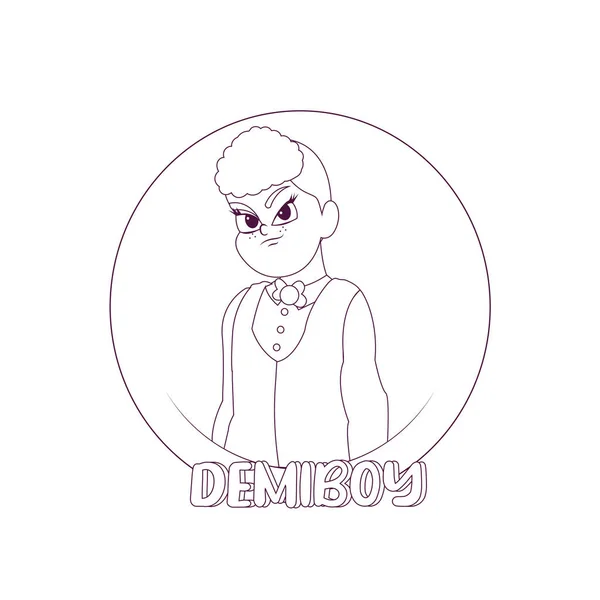 Persona aislada demiboy enojado Vector — Archivo Imágenes Vectoriales