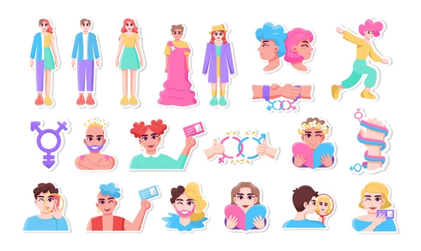 Set trans love gender illustration vector — ストックベクタ