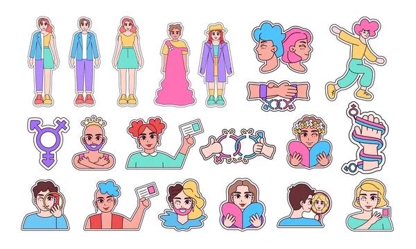 Set trans love gender illustration vector — ストックベクタ