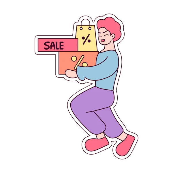 Isolated woman shop promo vector illustration — Stock Vector