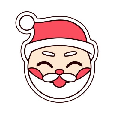 İzole edilmiş Aziz Clauss Noel çıkartması çizimi