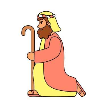 İzole Shepherd Belen vektör çizimi