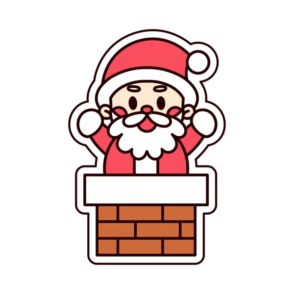 Isolated st clauss christmas sticker illustration — Stockvektor