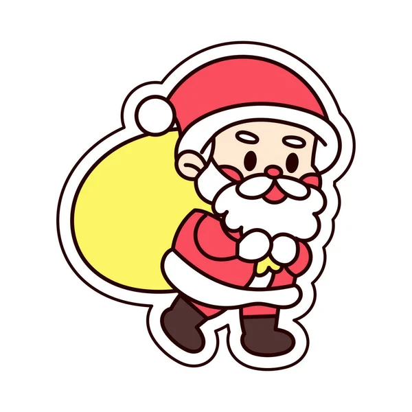 Geïsoleerde st clauss kerst sticker illustratie — Stockvector