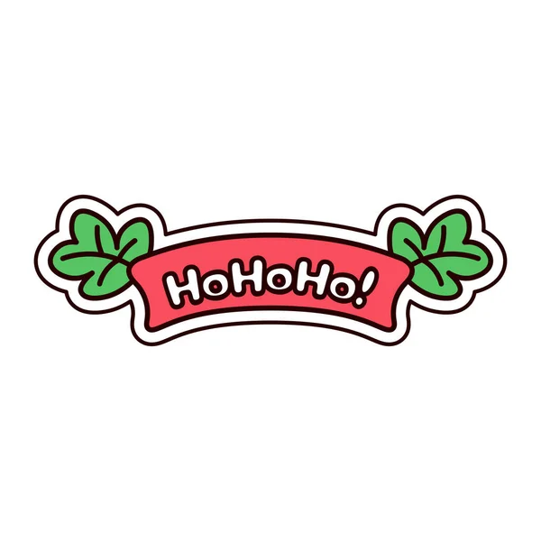 Isolated hohoho christmas sticker illustration — Stockvektor
