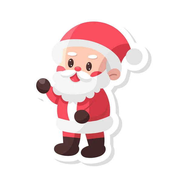 Isolated st clauss christmas sticker illustration — Stock Vector