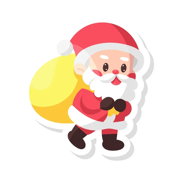 Isolated st clauss christmas sticker illustration — Stock Vector