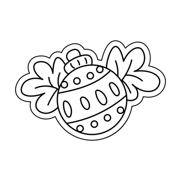 Isolated balls draw christmas sticker illustration — стоковый вектор