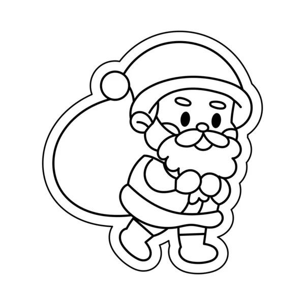 크리스마스의 스티커 그림을 그리는 고립된 클라우스 — 스톡 벡터