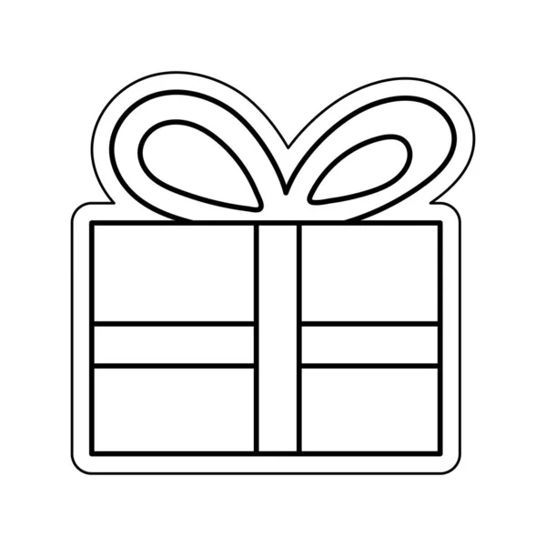 Isolated gift draw christmas sticker illustration — Vetor de Stock