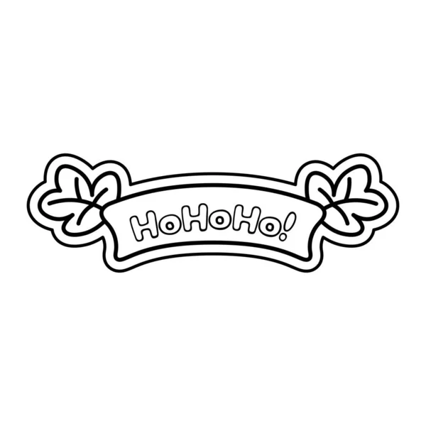Isolated hohoho draw christmas sticker illustration —  Vetores de Stock