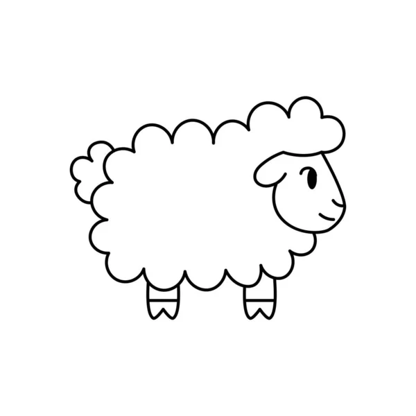 Μεμονωμένα πρόβατα Belen κλήρωση διανυσματική απεικόνιση — Διανυσματικό Αρχείο