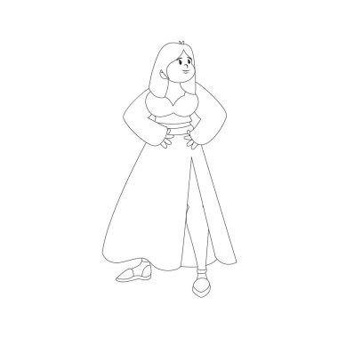 İzole edilmiş mutlu genç kadın, Vector.