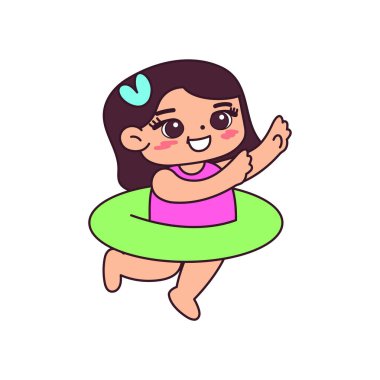 İzole edilmiş kız fok balığı plaj vektör çizimi