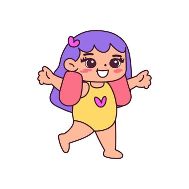 İzole edilmiş kız fok balığı plaj vektör çizimi