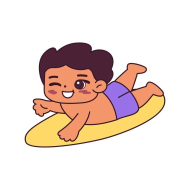 İzole edilmiş çocuk plaj vektör çizimi yapıyor.