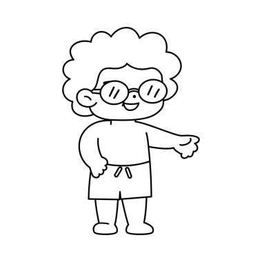 İzole erkek gözlükleri plaj vektör çizimi