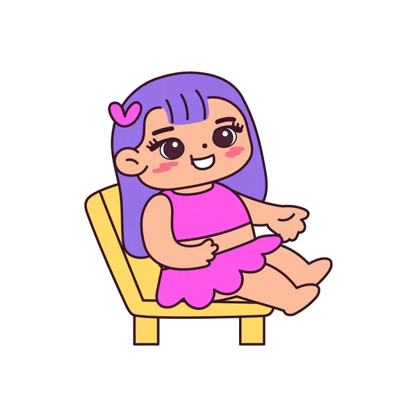 Isolated girl seat beach vector illustration — Stock Vector