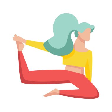 İzole kadın yoga vektör illüstrasyonu