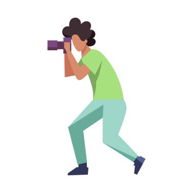 İzole edilmiş adam fotoğrafı vektör illüstrasyonu