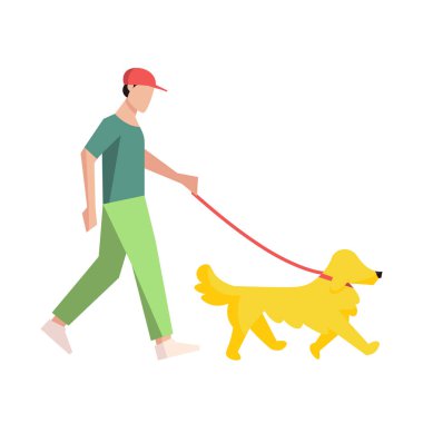 İzole edilmiş insan köpek vektör çizimi