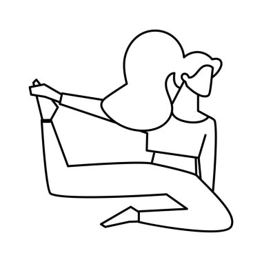 İzole kadın yogası vektör çizimi