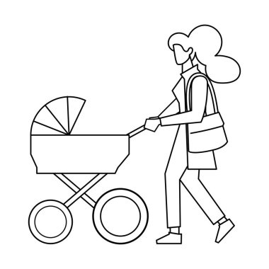 İzole edilmiş kadın bebek vektörü çizimi