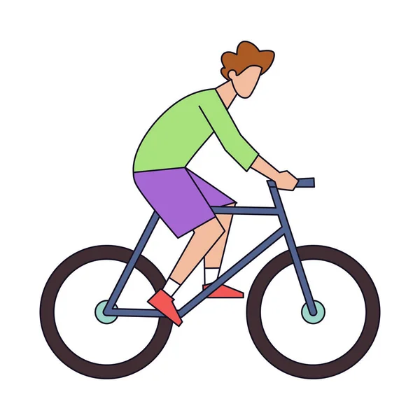 Hombre aislado bicicleta vector ilustración — Vector de stock