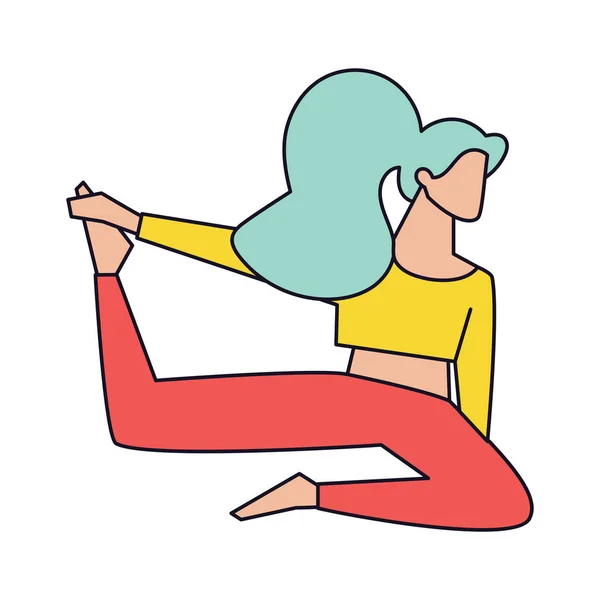 Illustration vectorielle de yoga femme isolée — Image vectorielle