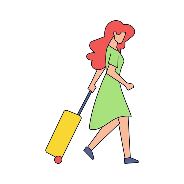 Isolated woman travel vector illustration — Stock Vector