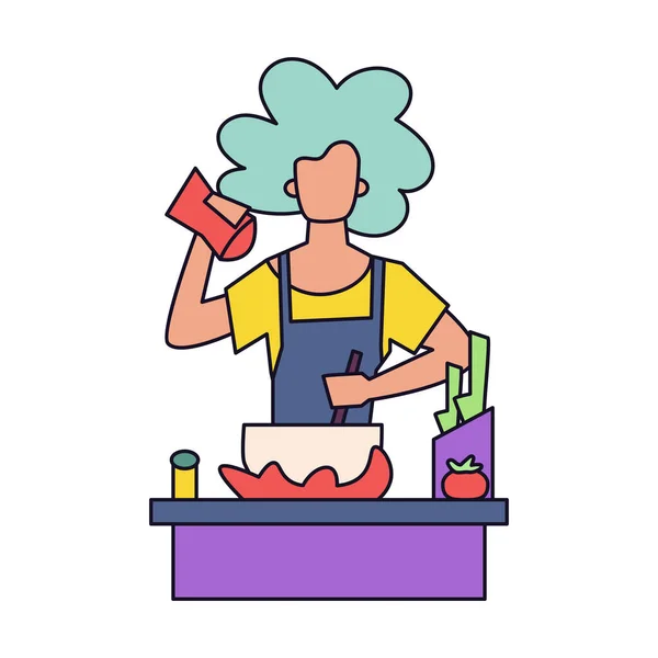 Isolated woman coocking vector illustration — Stock Vector