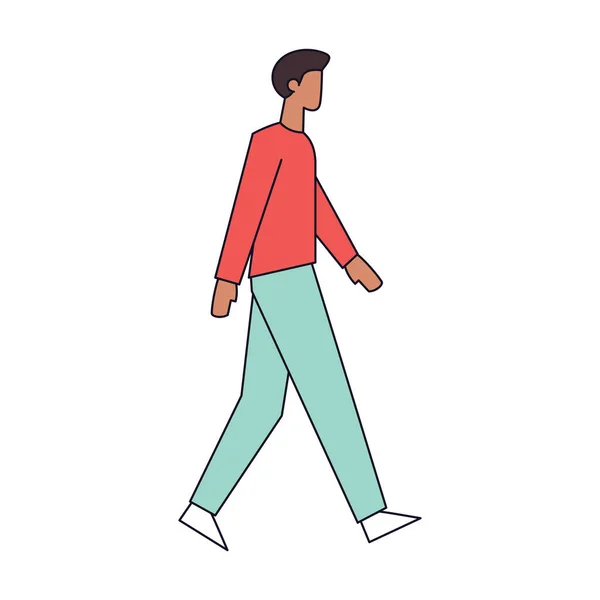 Illustration vectorielle de marche d'homme isolé — Image vectorielle