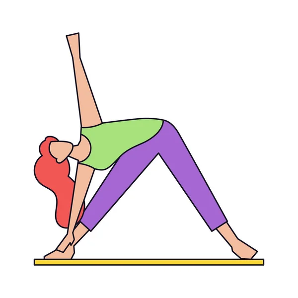 Isolierte Frau Yoga Vektor Illustration — Stockvektor
