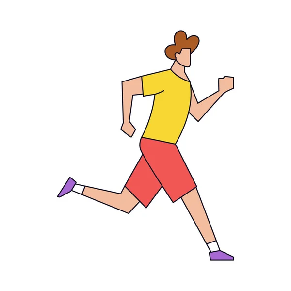 Hombre aislado corriendo ilustración vectorial — Vector de stock