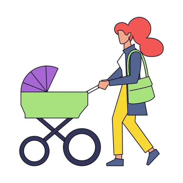 Μεμονωμένη γυναίκα μωρό διανυσματική απεικόνιση — Διανυσματικό Αρχείο